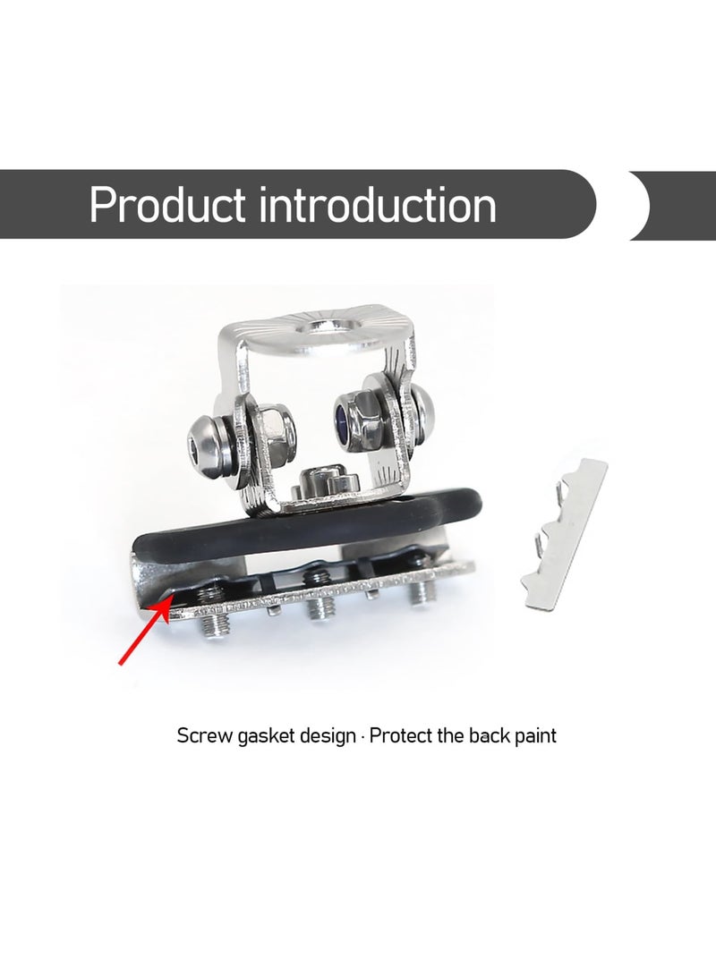 SYOSI LED Light Base Mounting Bracket - 2 PCS Universal Adjustable Pillar Hood Led Work Light Mount Bracket, Angle-Adjustable Shock-Absorbing Hood Spotlight Non-Destructive Bracket for Most Models(Silver) - Image 4