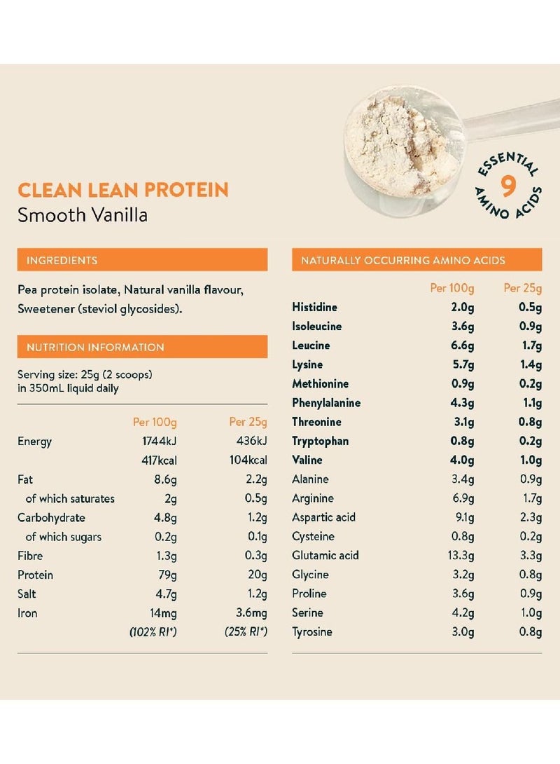 Nuzest Clean Lean Protein, Smooth Vanilla, 500gram, 20 Servings - Image 2