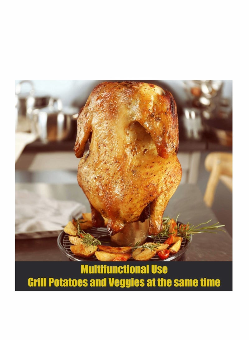 Can Chicken Holder for Grill Oven, Chicken Throne Whole Chicken Roaster With Canister - Image 3