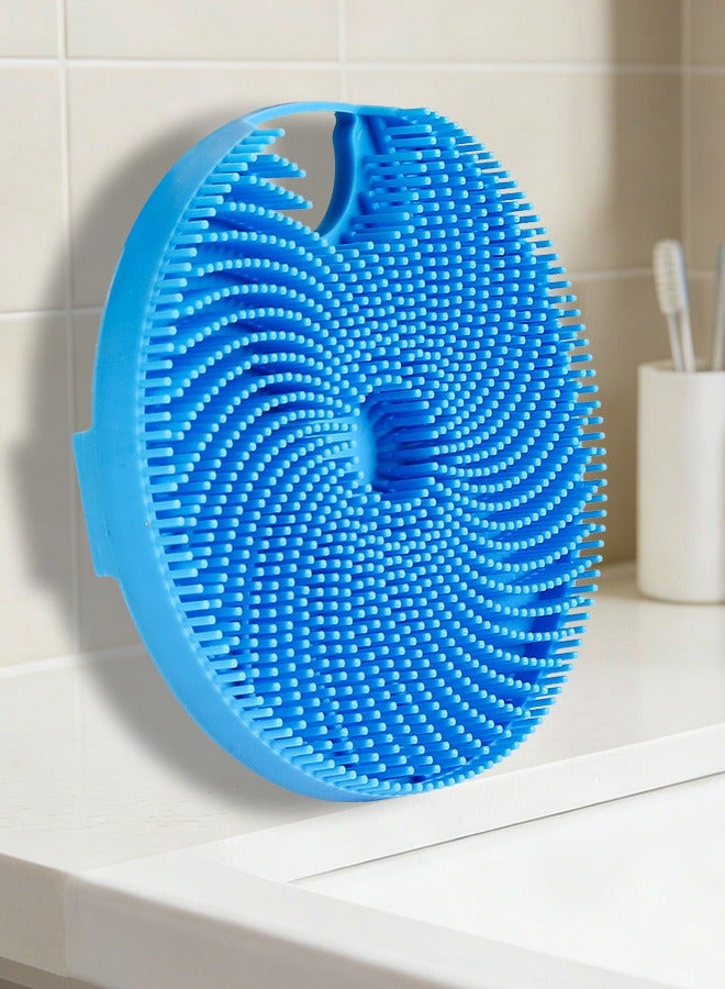 HieerBus Silicone Body Scrubber Body Brush Shower Bath with Soft Bristles Deep Cleansing and Gentle Exfoliating in Shower,Blue - Image 1