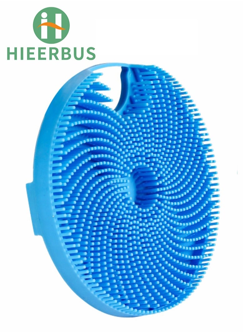 HieerBus - Silicone Body Scrubber Body Brush Shower Bath with Soft Bristles Deep Cleansing and Gentle Exfoliating in Shower,Blue - Image 1