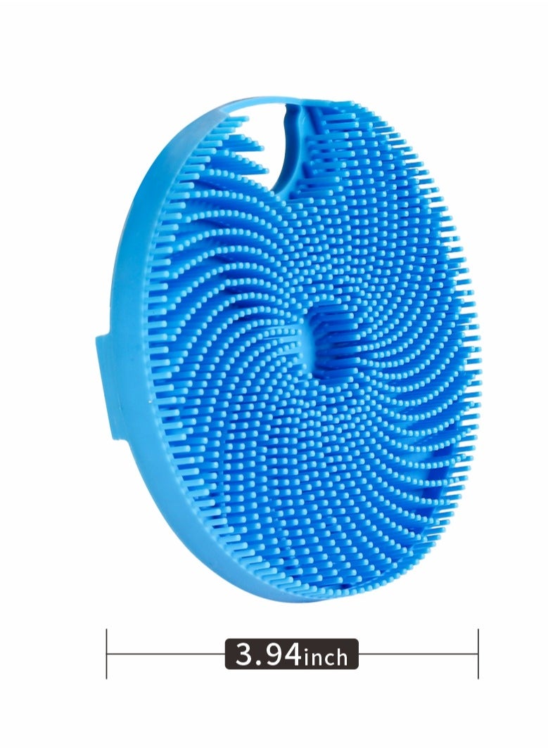 HieerBus - Silicone Body Scrubber Body Brush Shower Bath with Soft Bristles Deep Cleansing and Gentle Exfoliating in Shower,Blue - Image 1