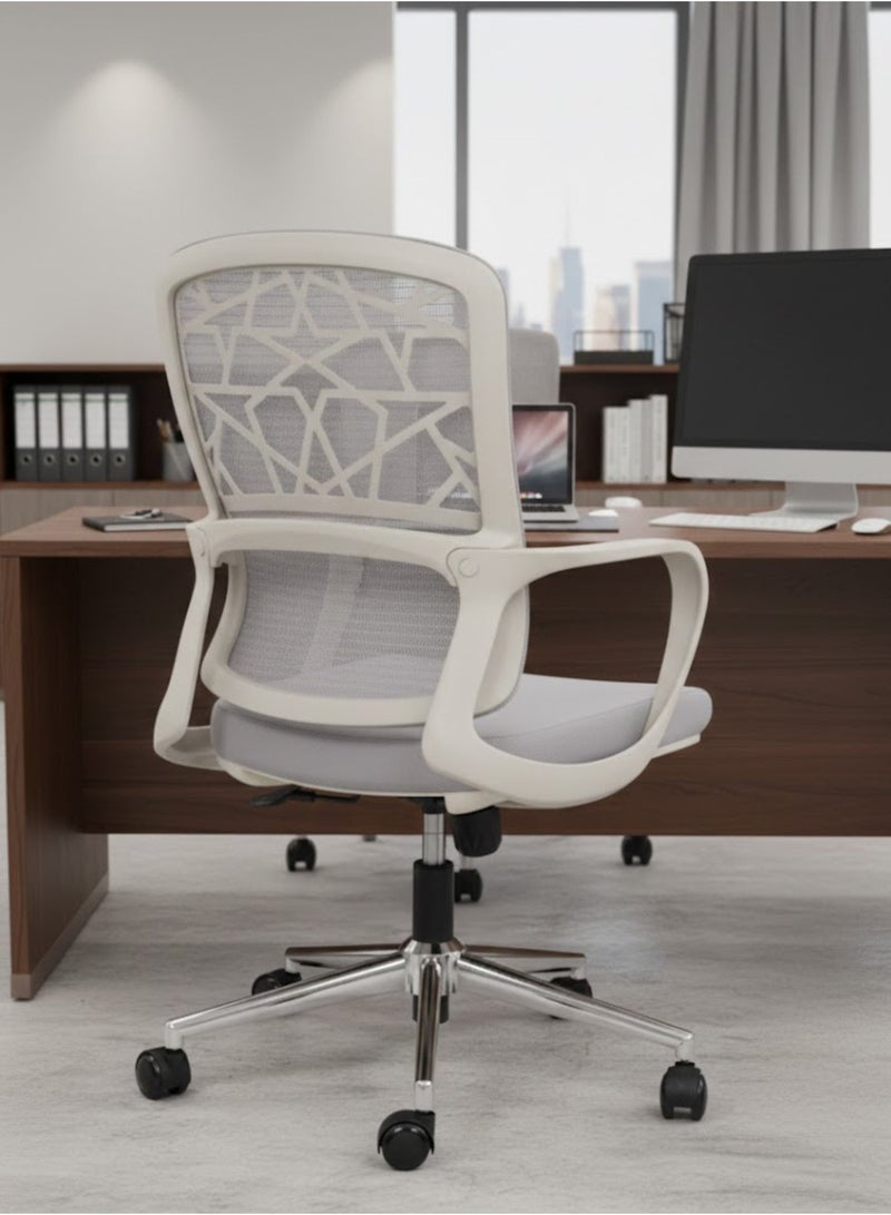 Furalux Office Mid Back Mesh Desk Chair with Ergonomic Design, Comfortable Armrests, Breathable Mesh, Adjustable Height, Swivel & Rolling Wheels – Home & Office Use - Image 2
