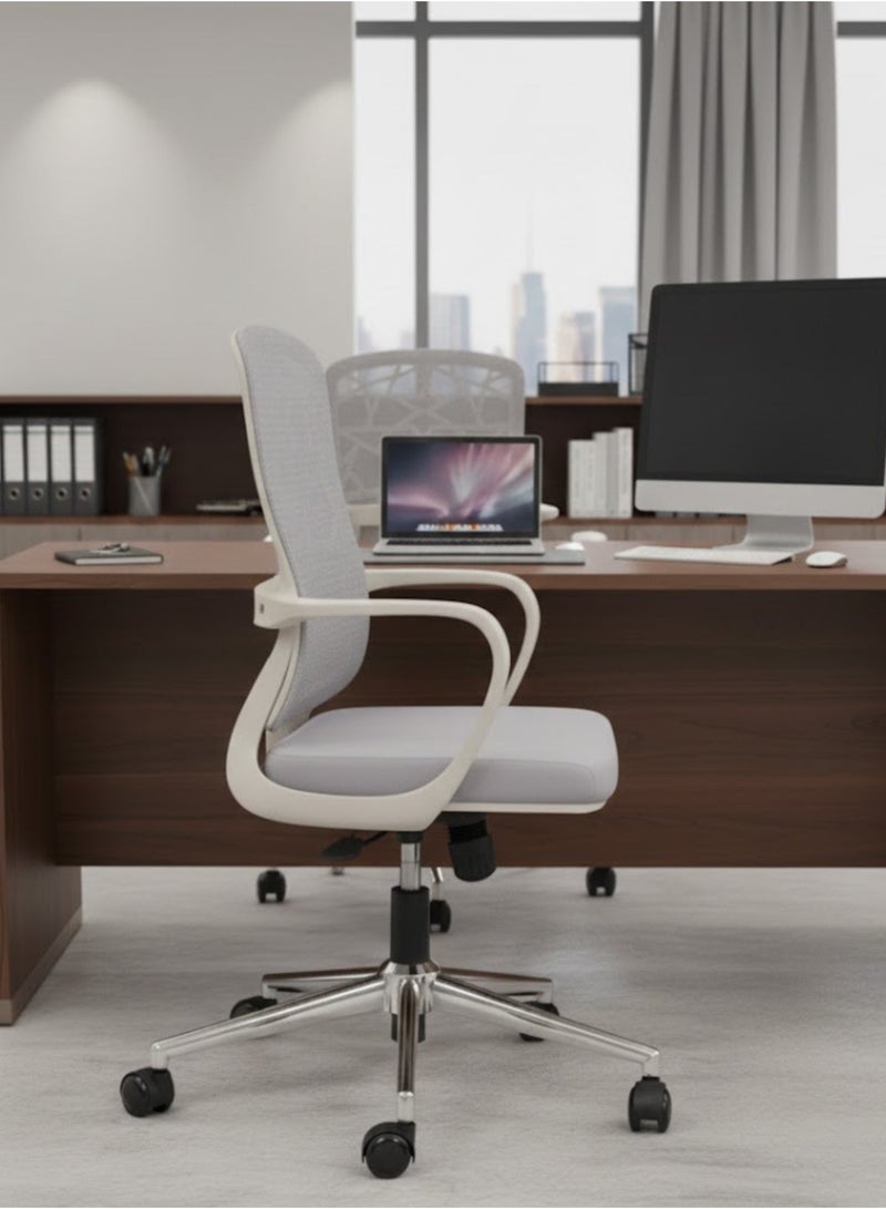 Furalux Office Mid Back Mesh Desk Chair with Ergonomic Design, Comfortable Armrests, Breathable Mesh, Adjustable Height, Swivel & Rolling Wheels – Home & Office Use - Image 3