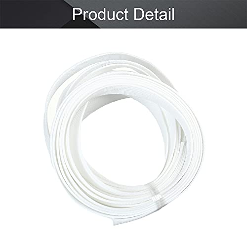 Othmro 16.4ft Length PET Flexible Expandable Braided Cable Sleeves 0.62inch Width Wire Loom Sleeving and Organizers Flexible Wire Mesh Sleeves for TV Audio PC Cords from Pets Chewing White - Image 4