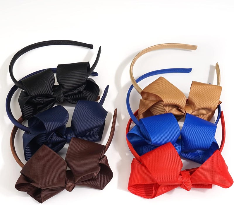 DeD 16 Pack Hair Bows Plastic Hair Headband Grosgrain Ribbon Headbands Hair Hoops Hair Accessories for Baby Girls Kid - Image 3