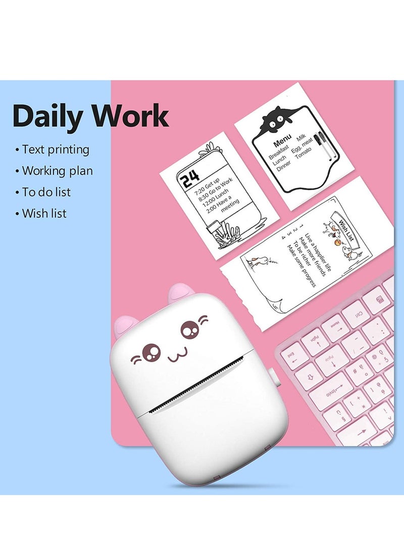Portable Mini Pocket Printer BT Thermal Printer with Thermal Printing Paper USB Cable for Note Photo Web Document Printing - Image 5