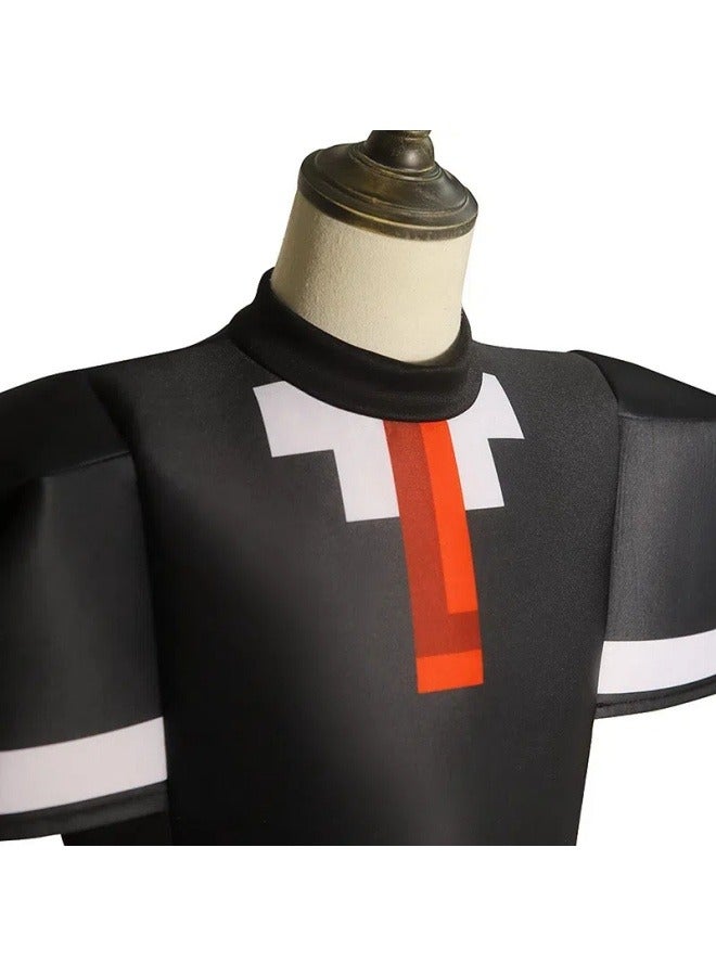 Minecraft Kids Black Suit Coswear Stage Game Show Costumes Mask + Top + Pants Three-Piece Set A gift for Minecraft fans  - Image 4