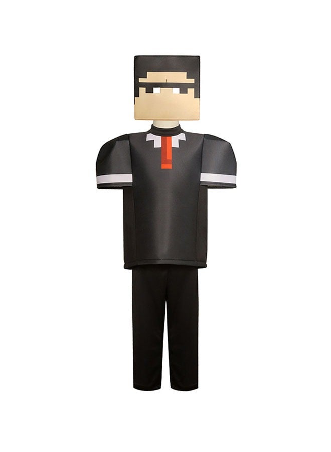 Minecraft Kids Black Suit Coswear Stage Game Show Costumes Mask + Top + Pants Three-Piece Set A gift for Minecraft fans  - Image 1