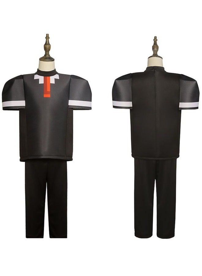 Minecraft Kids Black Suit Coswear Stage Game Show Costumes Mask + Top + Pants Three-Piece Set A gift for Minecraft fans  - Image 2