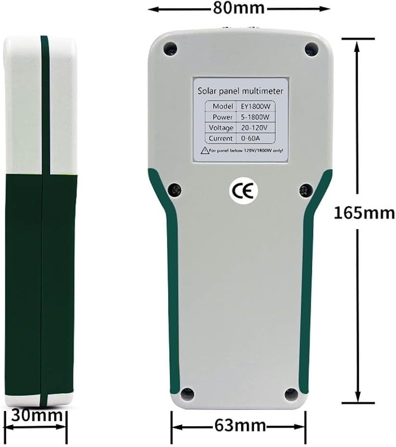 Solar Panel Tester Multimeter 1800W Power 20 120V Voltage 0 60A Current LCD Display - Image 1