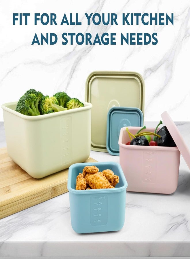 AOEDEO 3 PCS Silicone Food Storage Containers with Lids，BPA Free Reusable Silicone Storage Containers for Food Freezer Containers Freezer Dishwasher Safe（24oz,10oz,4oz） - Image 3