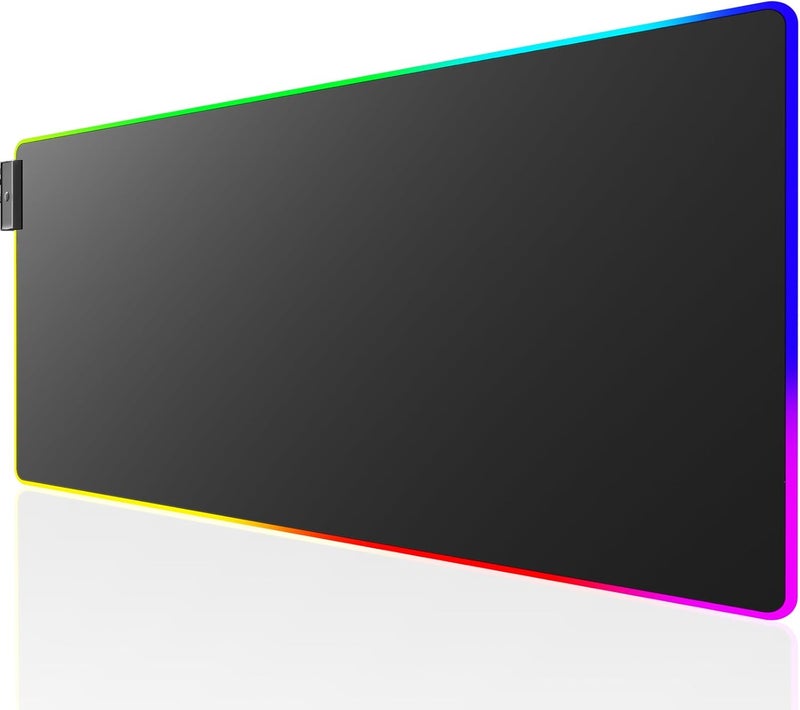 KTRIO RGB Large Gaming Mouse Pad, 31.5 x 11.8 in, RGB Black, XL | Smooth Micro-Weave Surface, RGB Lighting Design, Non-Slip Rubber Base, Durable Stitched Edges, Office & Home Use - Image 1