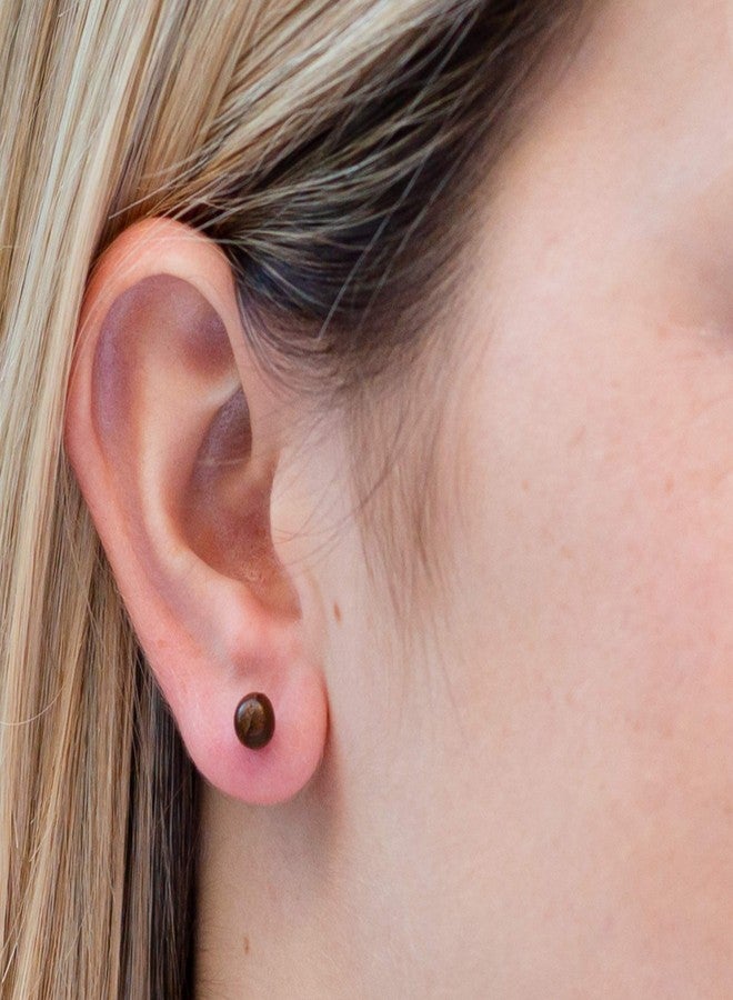 Earth Accessories Wood Stud Earrings for Women - Wooden Handmade Earrings - Surgical Steel Brown Boho Earrings - Image 3