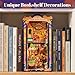Fsolis Book Nook Kit Decorative Bookends 3D Wood Puzzles Bookshelf Insert Diorama Kit DIY Miniature House for Adults Bookish Gifts for Women Book Lovers Bookworm Plaza de Los Muertos - Image 4