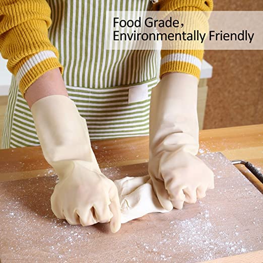 Ekon Ekon COMBO OF 5 LATEX NON SLIP MULTIPURPOSE HEAVY DUTY REUSSABLE SAFTY RUBBER HAND GLOVES FOR CHEMICAL RESISTANCE PROTECTIVE LAB GRANDING INDUSTRIAL BUILDING CONSTRUCTION AGRICULTURE WORK MEN WHITE  - Image 5