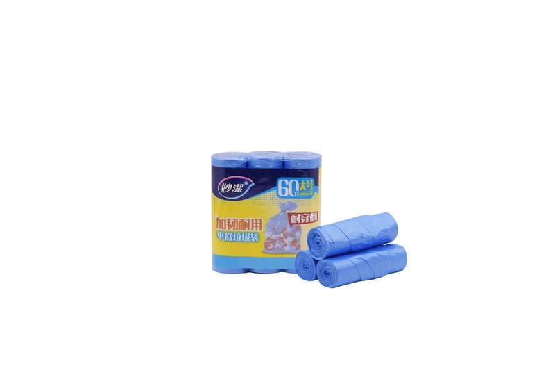 Miaojie Durable Trash Bags 3 Rolls Pack, Large 50cm×60cm 60Pcs, Premium PE Material, Super Toughness, Easy to Tear, Thoughtful Design - Image 2