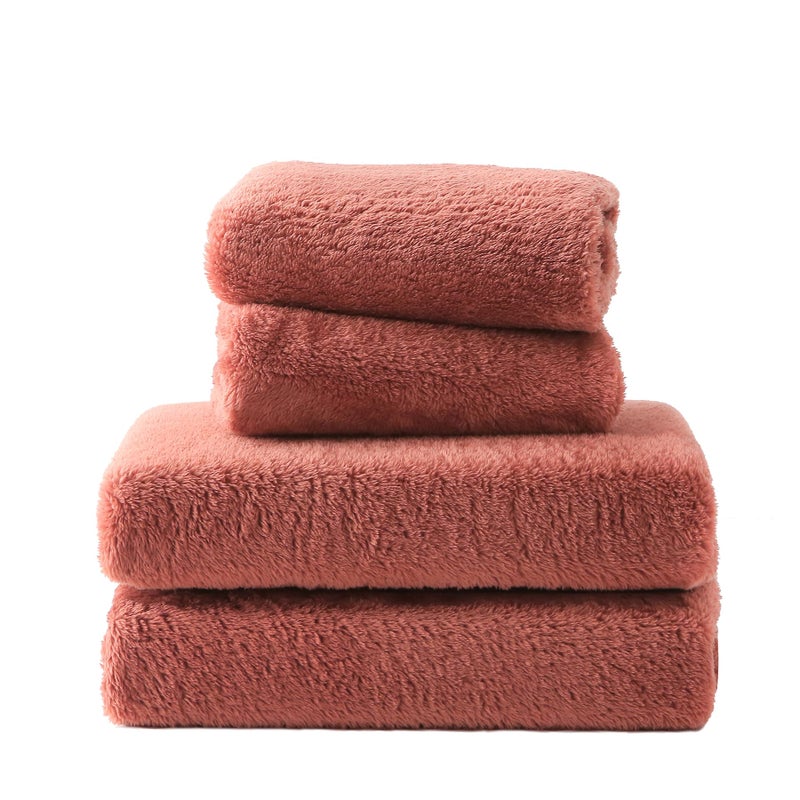 Utfdxu Fleece Fitted Sheet 3-Piece Set Cozy And Luxury Full Fitted Bed Sheet With 15 Inch Deep Pocket-Includes One Brown Fitted Sheet  Two 20 * 30"" Pillowcases (Brown  Full) - Image 1