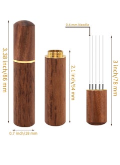Generic Espresso Coffee Stirrer Portable Espresso Distribution Tool with Natural Wood Handle 304 Stainless Steel Needle 0.4mm 6 Needles Espresso Stirrer for Barista  - Image 4