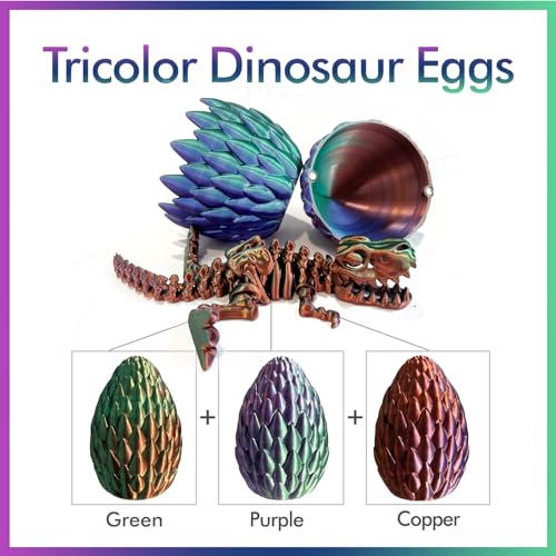 utosday Easter Eggs Filled with Dinosaur Toys 3D Printed Animals Mystery Crystal Dragon Egg with Articulated Tyrannosaurus Rex Easter Basket Stuffers Fidget Toy for Adults Kids - Image 5