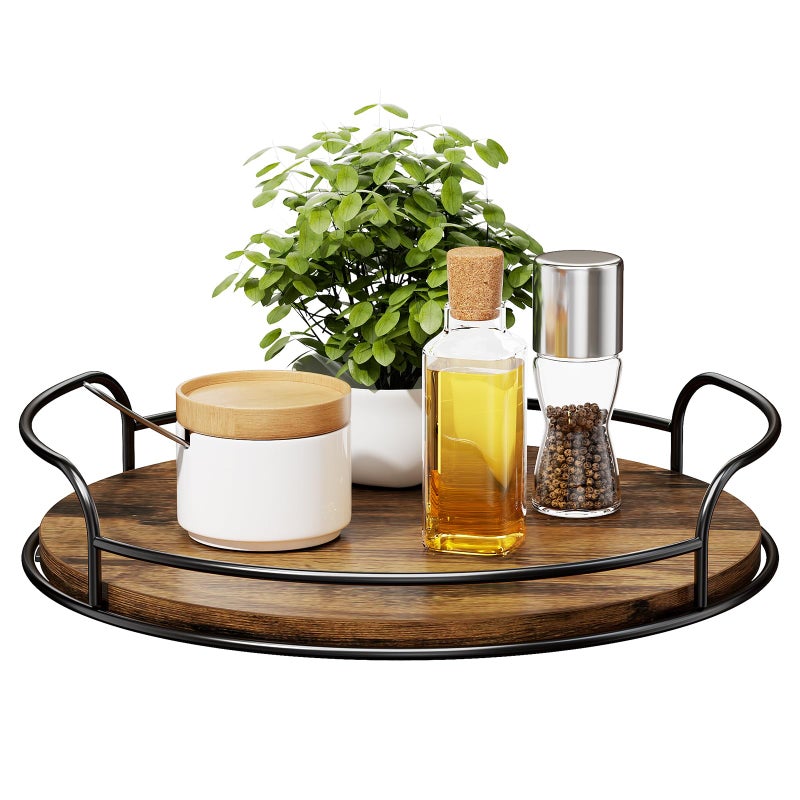 LAMU Lazy Susan Organizer, 12'' Lazy Susan Turntable for Cabinet, Table Top, Kitchen, Countertop, Bathroom, Pantry, Spice Organization, Wooden,1 Pack - Image 1