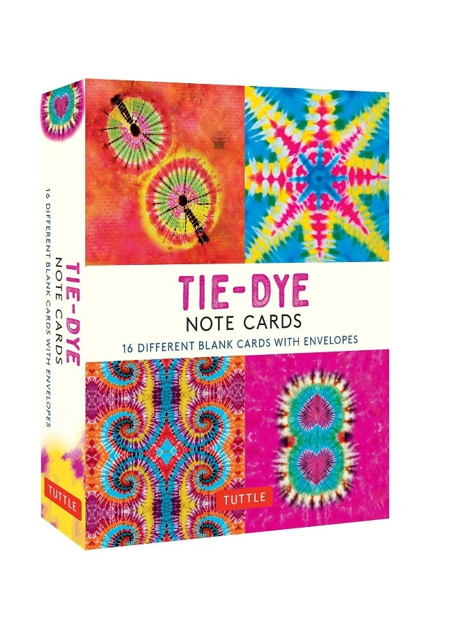 Tie-Dye, 16 Note Cards: 16 Different Blank Cards with 17 Patterned Envelopes in a Keepsake Box!  - Image 1