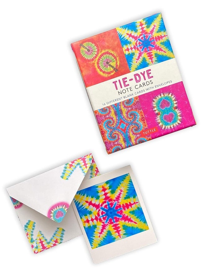 Tie-Dye, 16 Note Cards: 16 Different Blank Cards with 17 Patterned Envelopes in a Keepsake Box!  - Image 4