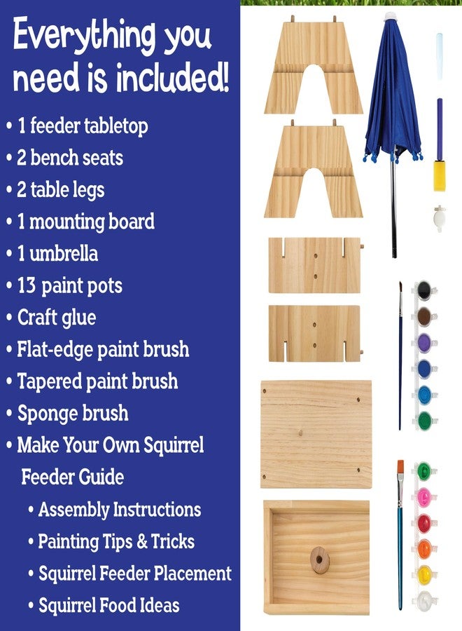 MindWare Make Your Own (MYO) Squirrel Feeder Craft Kit for Kids - Includes Wood Pieces, Paint, Brushes, Instructions and More - Image 3