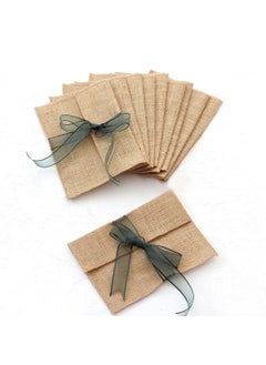 Jute envelope with green ribbon, 14x19 cm 10 pieces - pzsku/Z555AD826F58F9B46AFB1Z/45/_/1725793828/dc3c9f97-dc64-47fa-a465-e60fc0d7a789