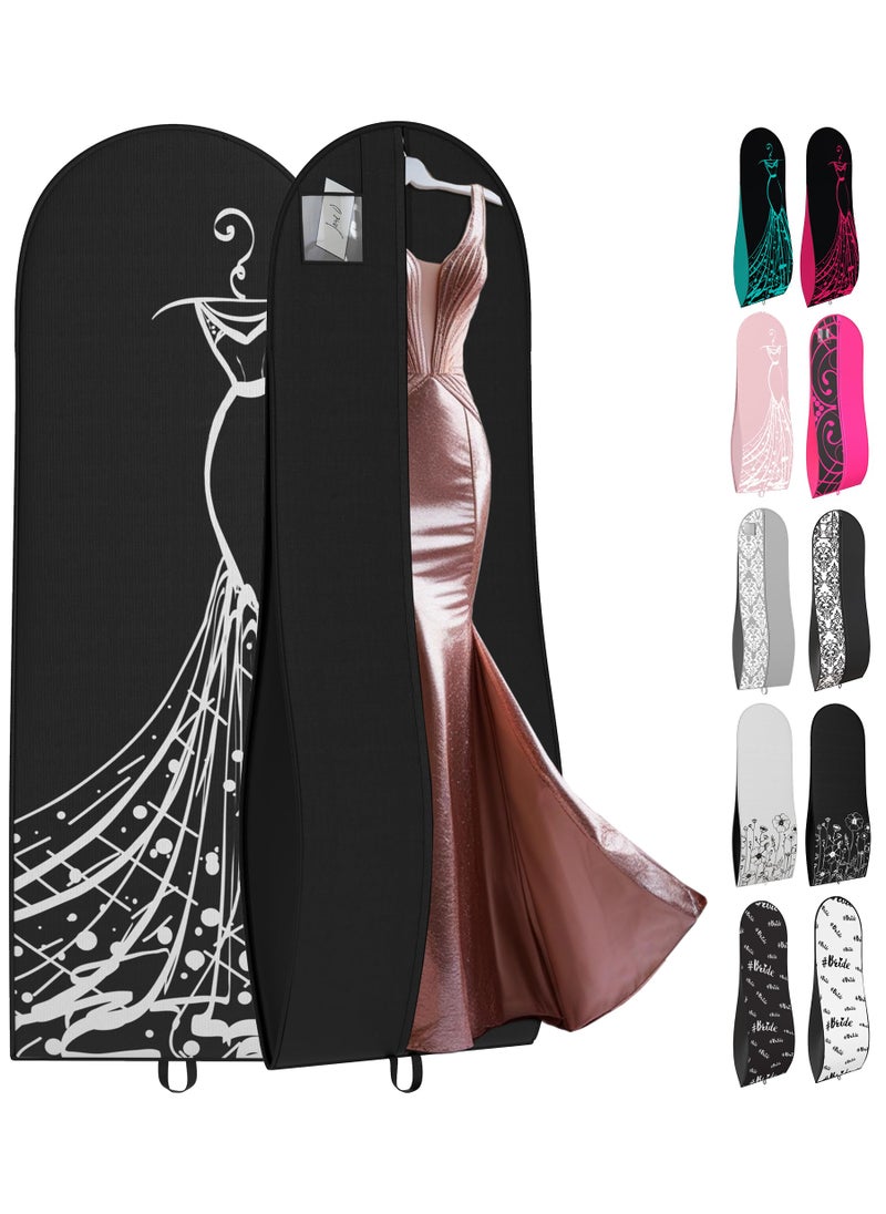 Your Bags Your Bags Womens Dress and Gown Garment Bag 72x24 and 10 Tapered Gusset Prom Bags TiffanyBlack Dress Print 