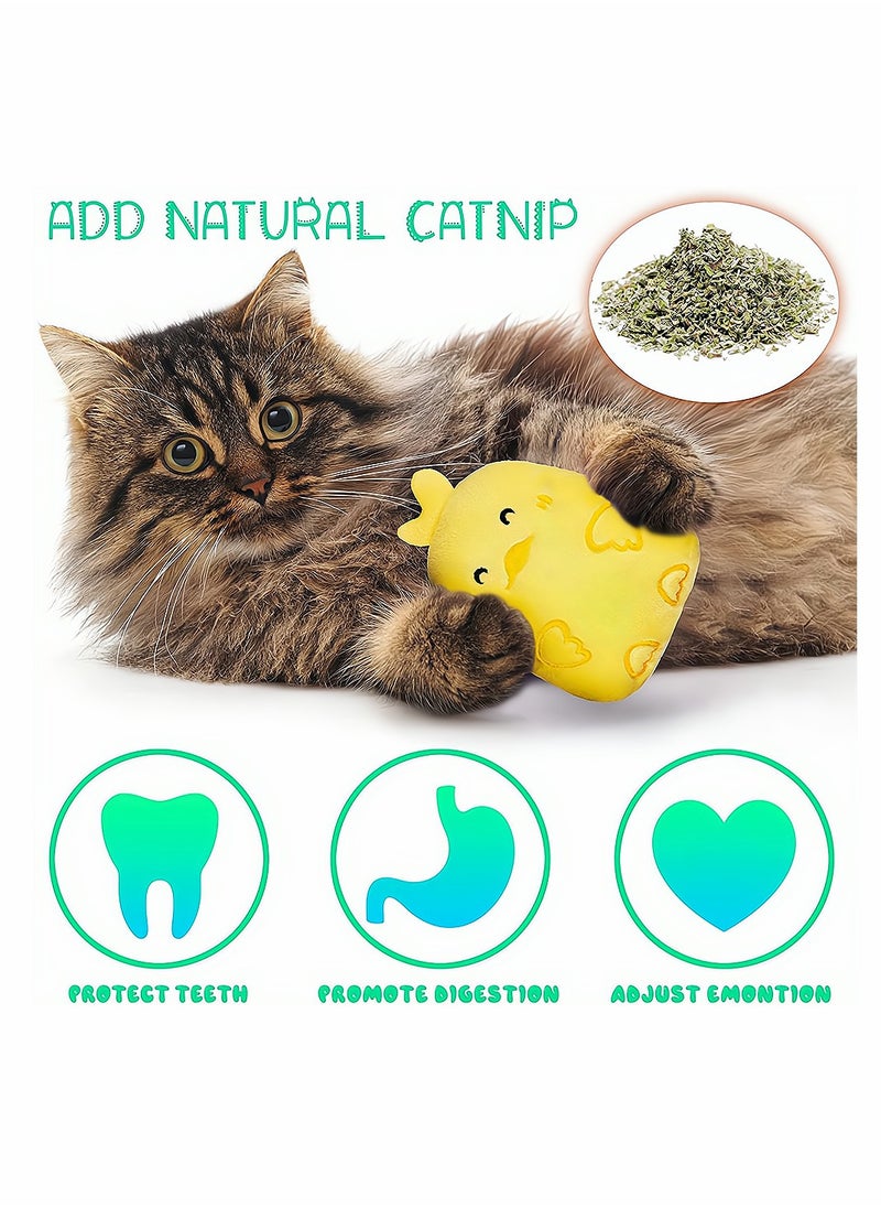 Excefore - Catnip Toys, Cat Chew Toy, Interactive Toy with Cute Cat, Kitten Toys for Indoor Cats with Rattle Sound, Cat Plush Pillow Toy for Kitty Teething Chew Kick Gift, 6 Pcs - Image 1