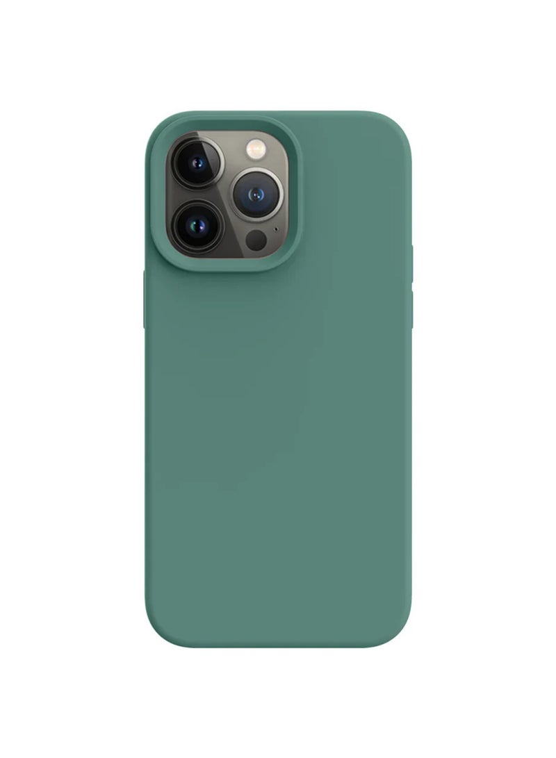 أكسسور  جراب سيليكون لجهاز iPhone 12 Pro (6.1 بوصة) - غطاء أخضر ناعم الملمس مقاوم للصدمات، جراب خلفي متين واقٍ مضاد للخدش - Image 1