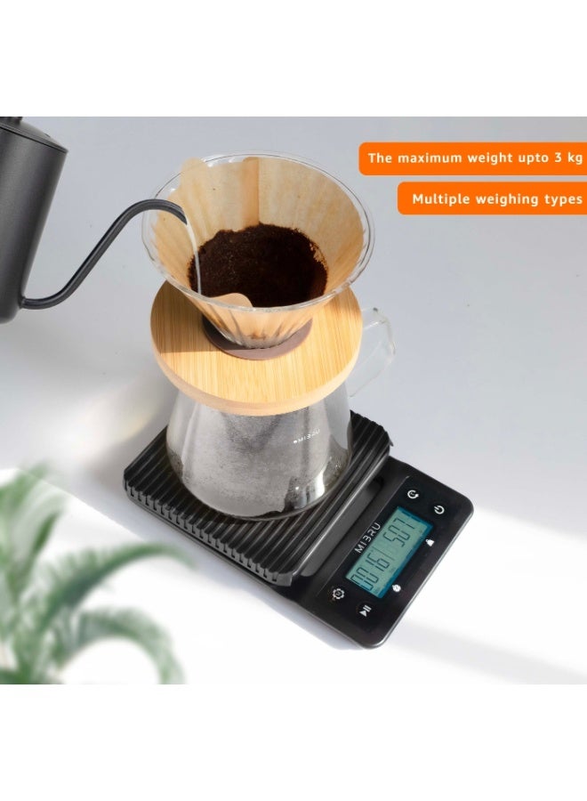 MIBRU Digital Food Coffee Weighing Coffee scale with timer Electronic Black - Image 4