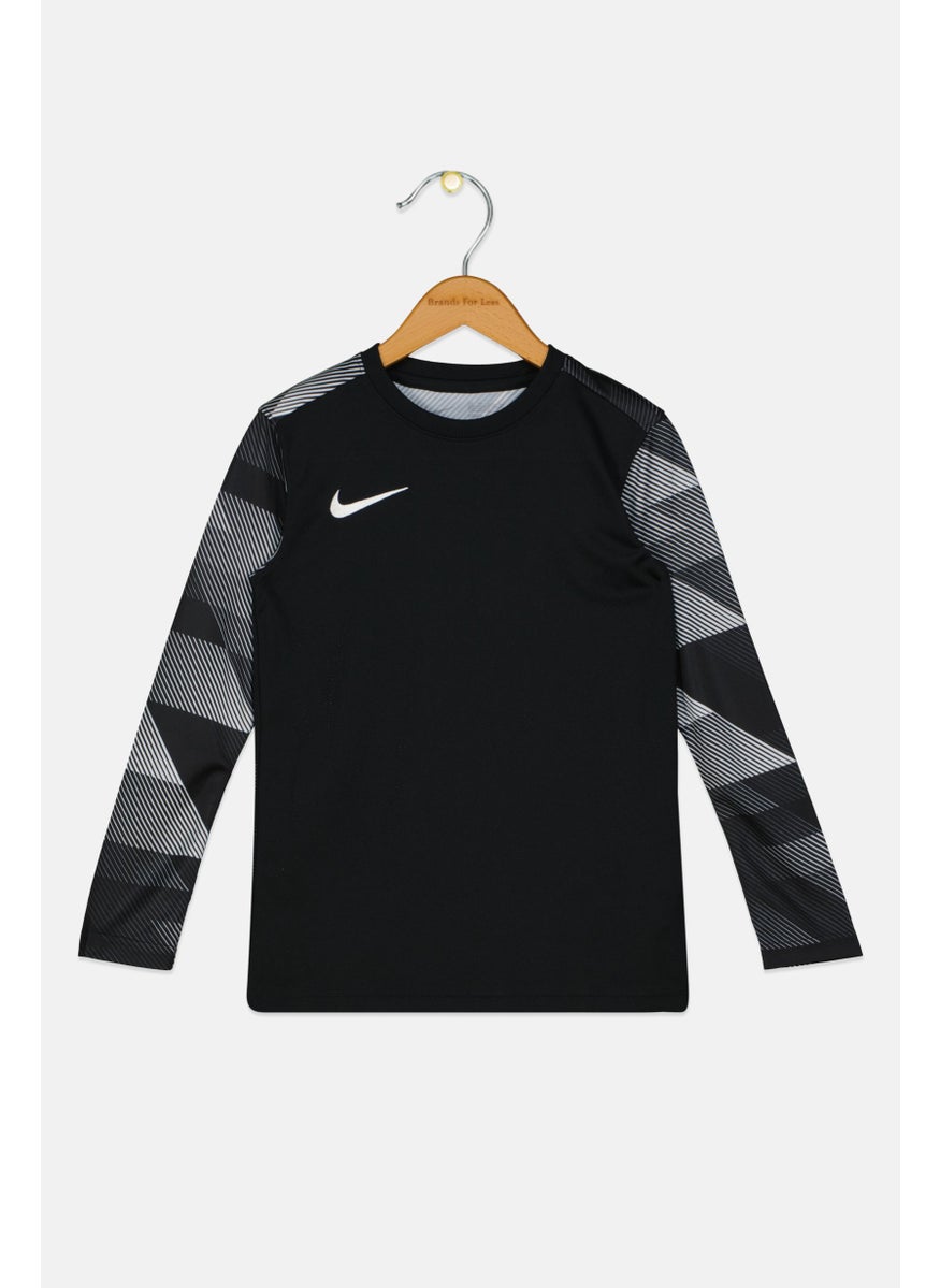 Nike Kids Boy Sportswear Fit Long Sleeves Training T-Shirts, Black  - Image 1