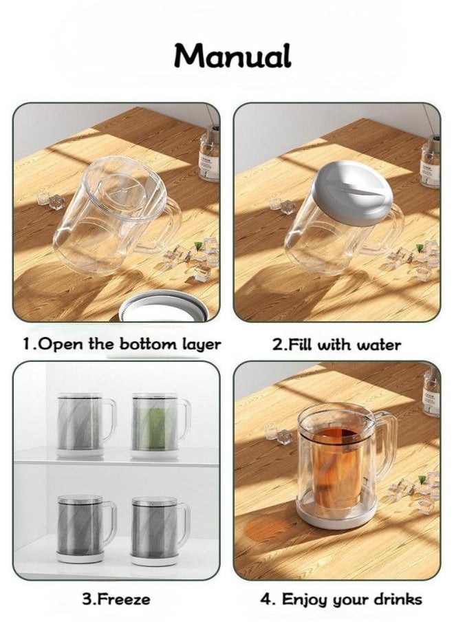 TCJ - Compartment ice cup Double-layer large capacity Beverage glasses Coke glasses Ice glasses Not dilute drinks - Image 1