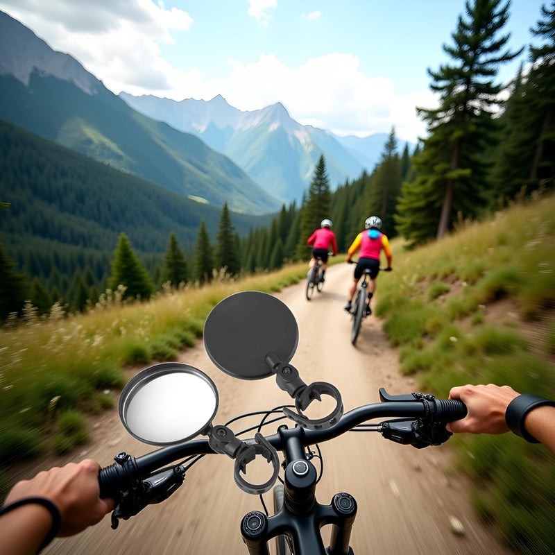 Jinshining 2Pcs Black Adjustable Rear View Mirror for Bikes, Universal Rearview Mirror for Handlebars, Wide Angle Acrylic Convex Safety Mirrors for Adult Bikes/Kids/Road/Mountain Bike - Image 5