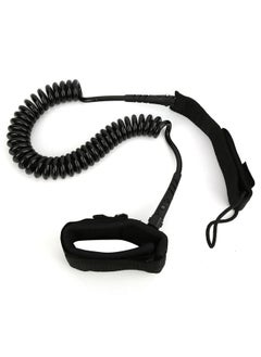 Thoraya Black Elastic Water Sports Foot Rope Surfing Paddle Board Safety Ankle Spring Traction Strapblack  - Image 1