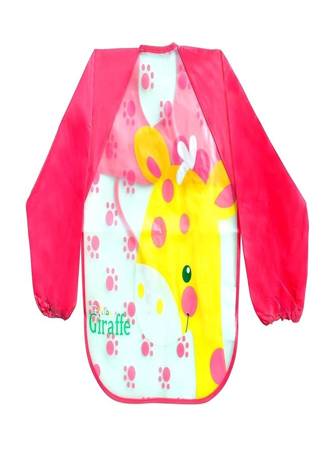 Lappu Full Sleeves Washable Waterproof Bib/Apron with Pocket & Tying Robe| Cute Prints| Quick Dry PVC Baby Bibs for Newborns/Infants/Toddlers/Babies (0-36months) (Plsatic Red green) - Image 5