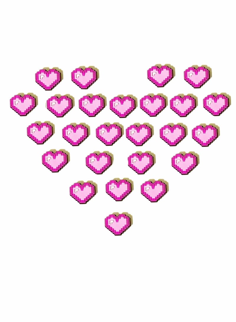 Shoe Decoration Charms, 25 Pcs Heart Charm for  Accessories, Hole Hole Shoe Buckle Party Favors Mini Charm Bracelet Wristband Decoration for Nurse Adults Men Women Kid - Image 1