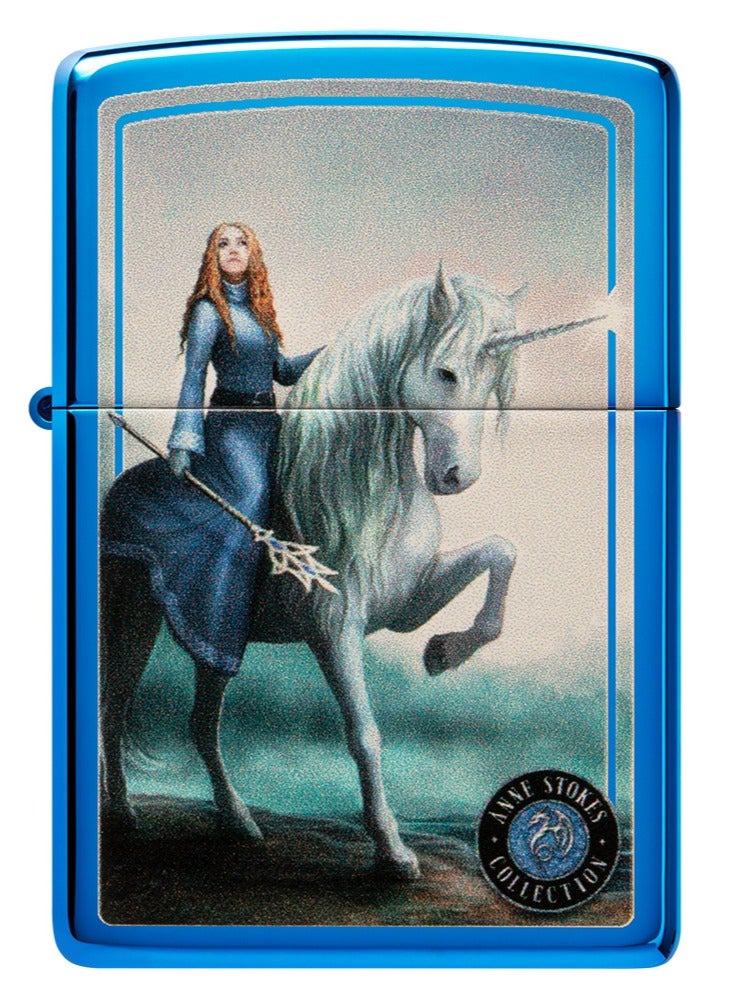Zippo ولاعة مقاومة للرياح زرقاء لامعة من مجموعة آن ستوكز Ci407694 20446 - Image 2