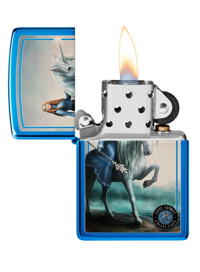 Zippo ولاعة مقاومة للرياح زرقاء لامعة من مجموعة آن ستوكز Ci407694 20446 - Image 3