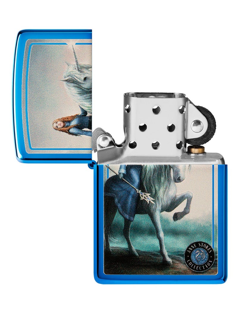 Zippo ولاعة مقاومة للرياح زرقاء لامعة من مجموعة آن ستوكز Ci407694 20446 - Image 4