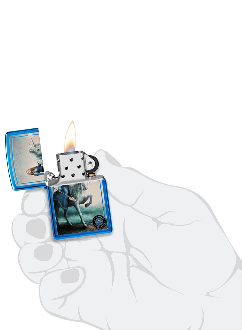 Zippo ولاعة مقاومة للرياح زرقاء لامعة من مجموعة آن ستوكز Ci407694 20446 - Image 5