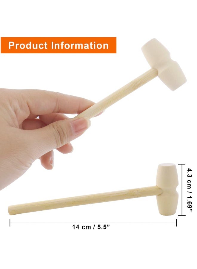 BreeJooy 20 Pieces Mini Wooden Hammers Natural Wood Mallets Gavel Toy for Kids - Image 2