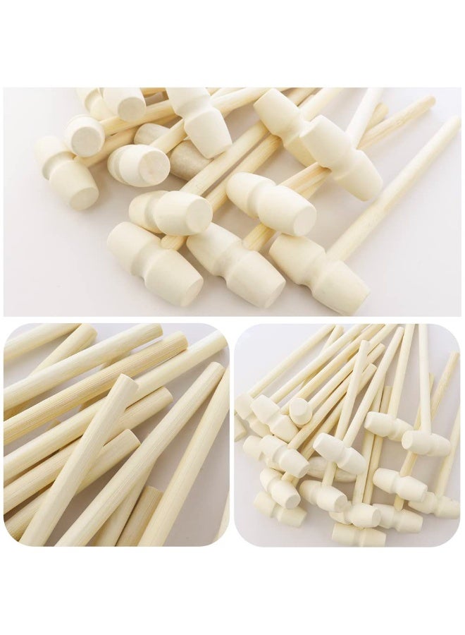 BreeJooy 20 Pieces Mini Wooden Hammers Natural Wood Mallets Gavel Toy for Kids - Image 3