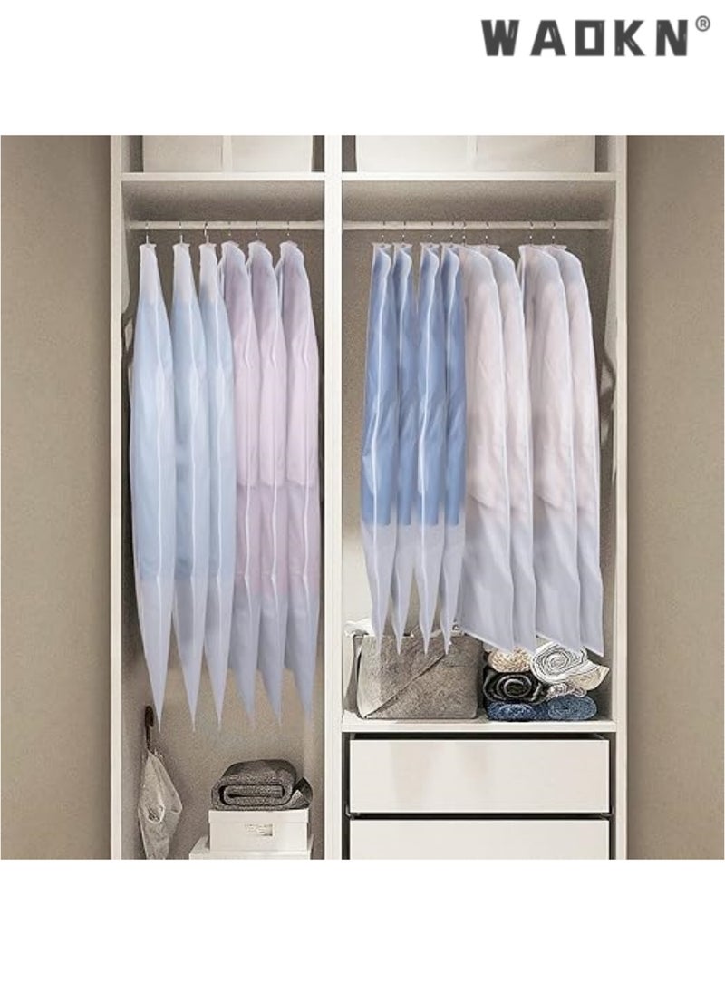 Clothing bag storage bag set, 10 piece long skirt set, protective cover in various sizes with full-length zipper, suitable for storing suits, jackets, long winter clothes, and long skirts in wardrobes