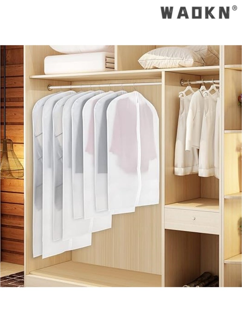 Clothing bag storage bag set, 10 piece long skirt set, protective cover in various sizes with full-length zipper, suitable for storing suits, jackets, long winter clothes, and long skirts in wardrobes