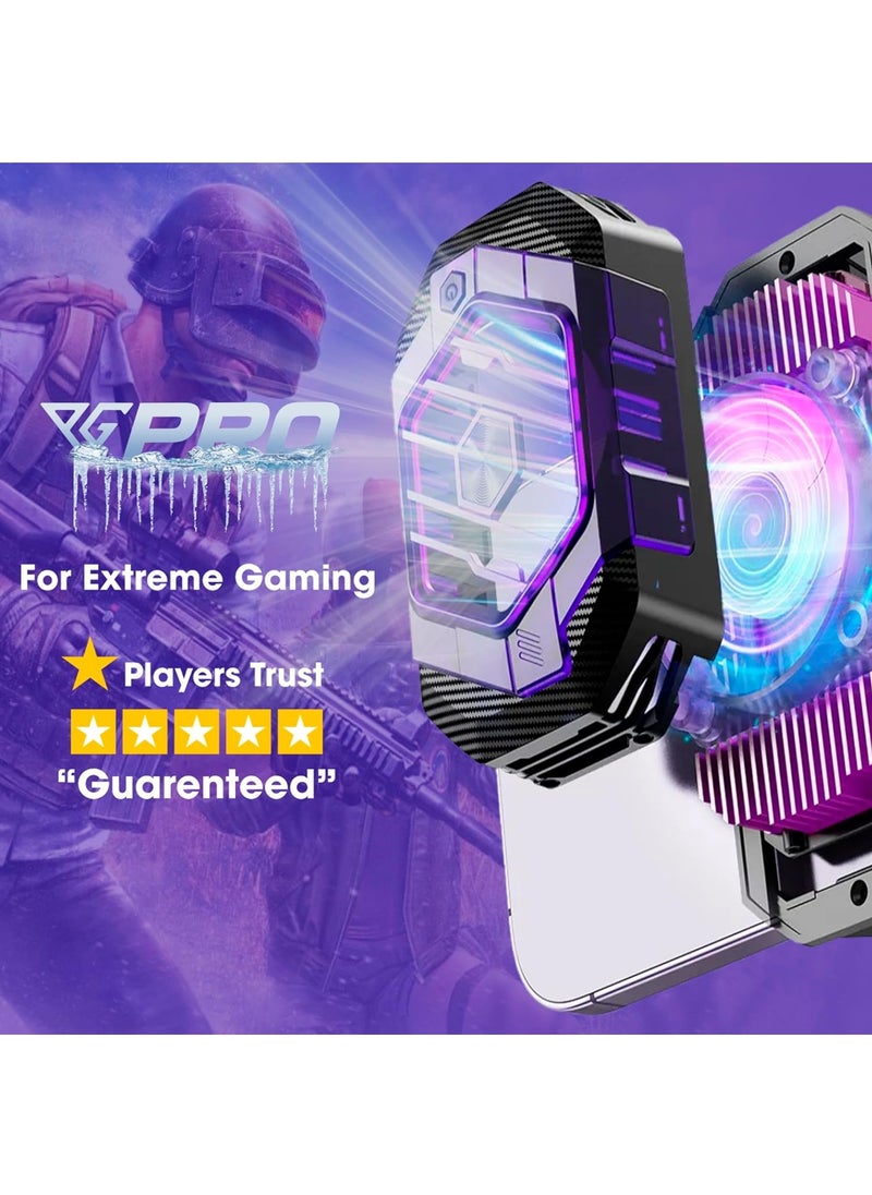 RECTO Phone Cooler RGB Gaming, Phone Cooling Fan, Semiconductor Radiator, Phone Heat Sink, 3-speed Adjustable Magnetic/Rear Clip Cooling Fan Suitable For Mobile Live Gaming Best(with Cooling Plate)  - Image 3