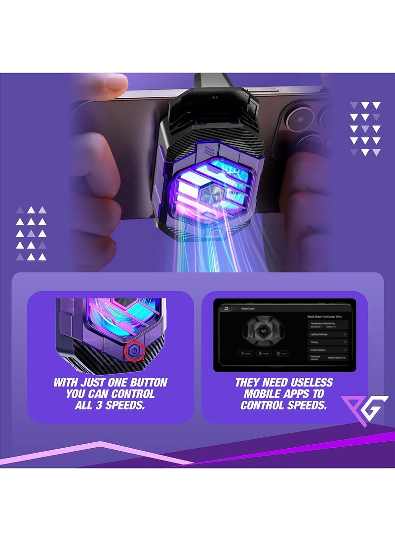 RECTO Phone Cooler RGB Gaming, Phone Cooling Fan, Semiconductor Radiator, Phone Heat Sink, 3-speed Adjustable Magnetic/Rear Clip Cooling Fan Suitable For Mobile Live Gaming Best(with Cooling Plate)  - Image 4