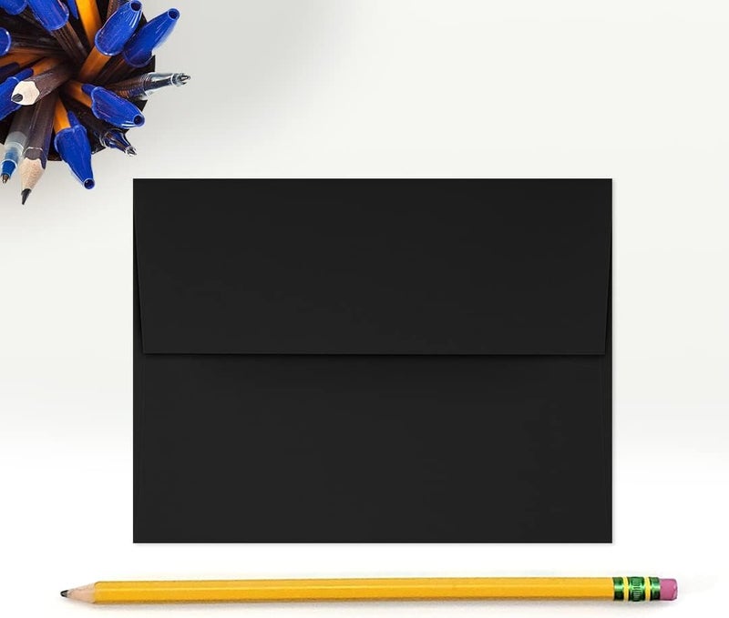 LUXPaper A2 Invitation Envelopes | Peel & Press | 4 3/8" x 5 3/4" | Midnight Black | 80lb. Text | 50 Qty - Image 4